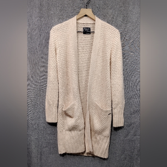 Abercrombie & Fitch Sweaters - Abercrombie & Fitch Knit Open Front Cardigan Women's XS Cream Casual Minimalist